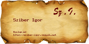 Sziber Igor névjegykártya